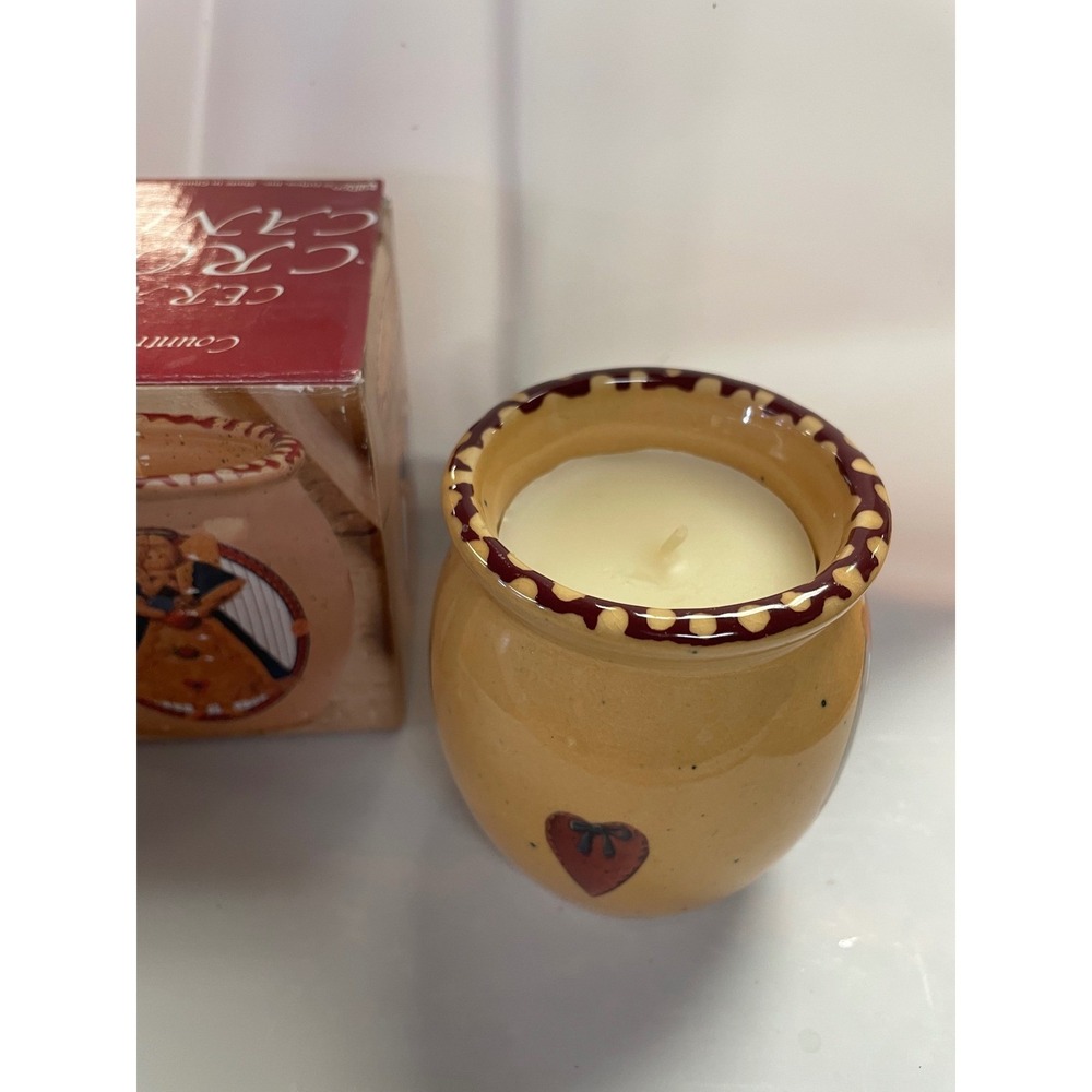 Giftco Country Angel Ceramic Crock Candle Tan Primitive Farmhouse Decor 05125 - Picture 11 of 14